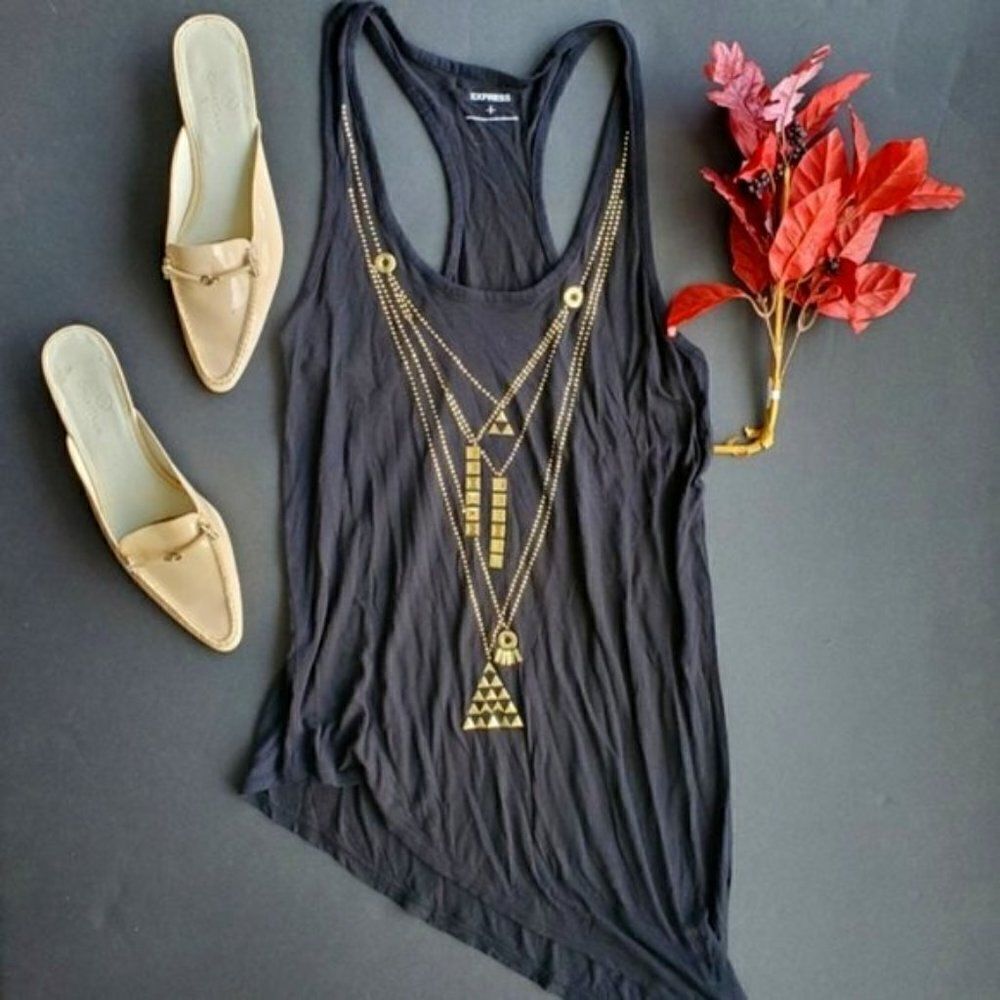 💍Express Black Asymmetric Tank blouse